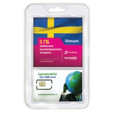 Сим карта LycaMobile интернет в Швеции 3 Gb