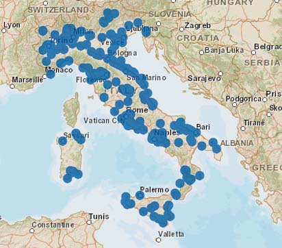 Карта покрытия Италии сотовой связью LTE 4G PLUS